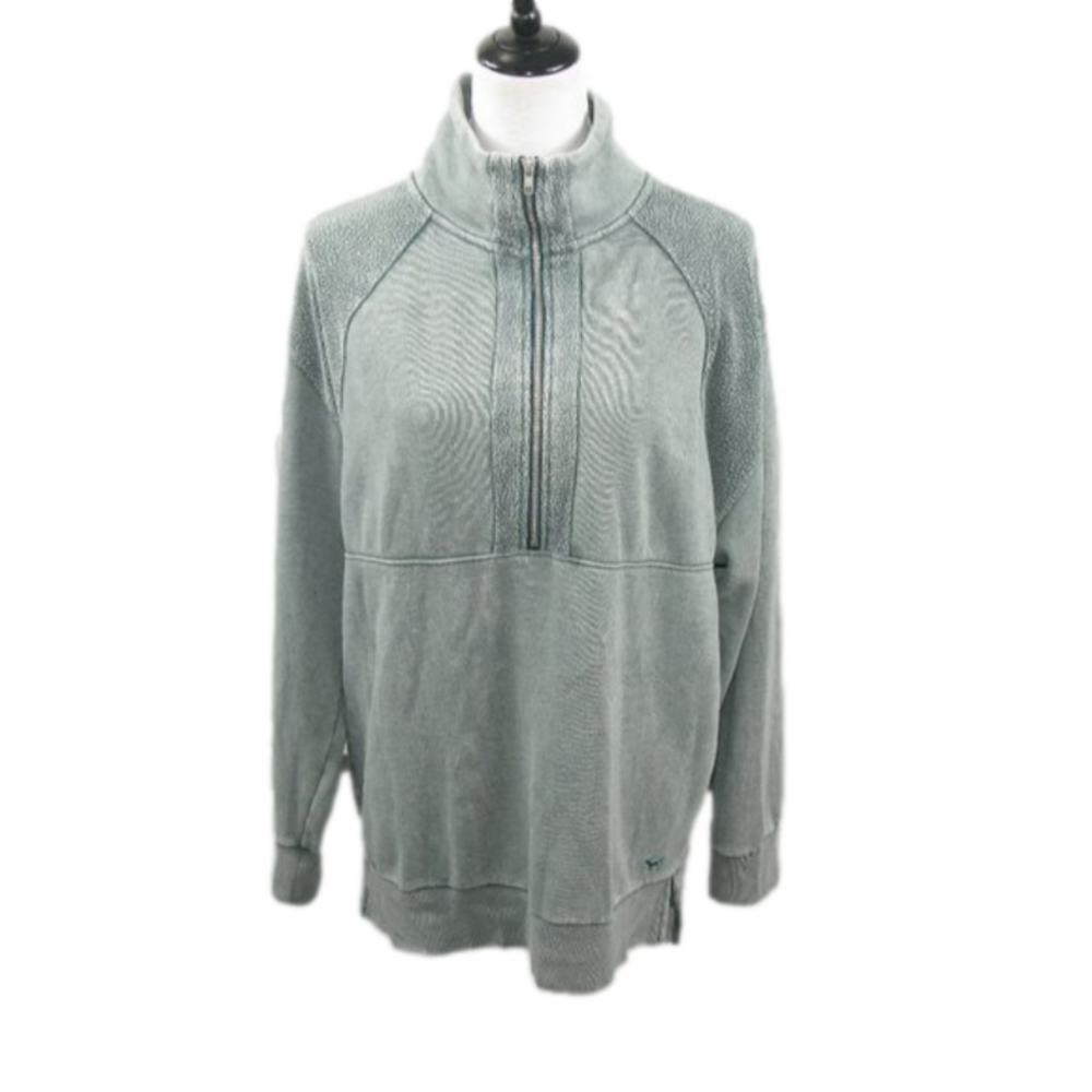 PINK Victoria's Secret Muted Sage Green Partial Zip Front Sweatshirt Size Small